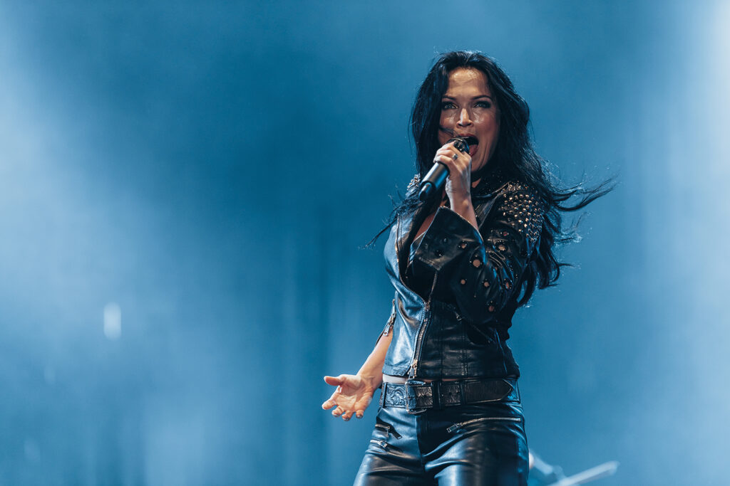 Finnish heavy metal singer Tarja Turunen performing.