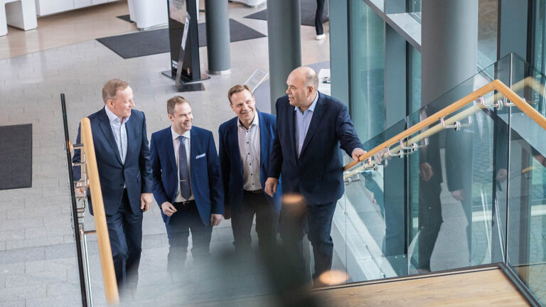 KWH Logistics’ CEO Joakim Laxåback, Rauanheimo’s CEO Tero Kosonen, Stevena & Moonway’s CEO Markku Mäkipere, and Blomberg Stevedoring’s CEO Bernt Björkholm.