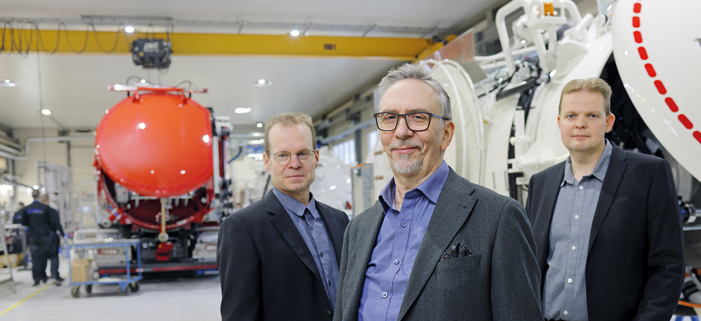 Kaiser Eur-Mark’s Vice Managing Director Kurt Vienonen, Magnus Karhunmaa, and Kenneth Helsing.