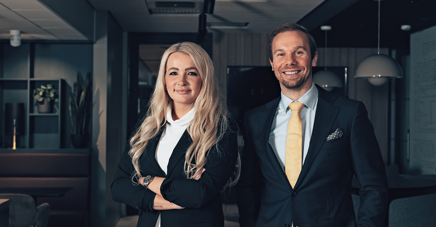 LähiTapiola Ostrobothnia’s Business Unit Director Hannah Malkamäki and CEO Joel Sunabacka.