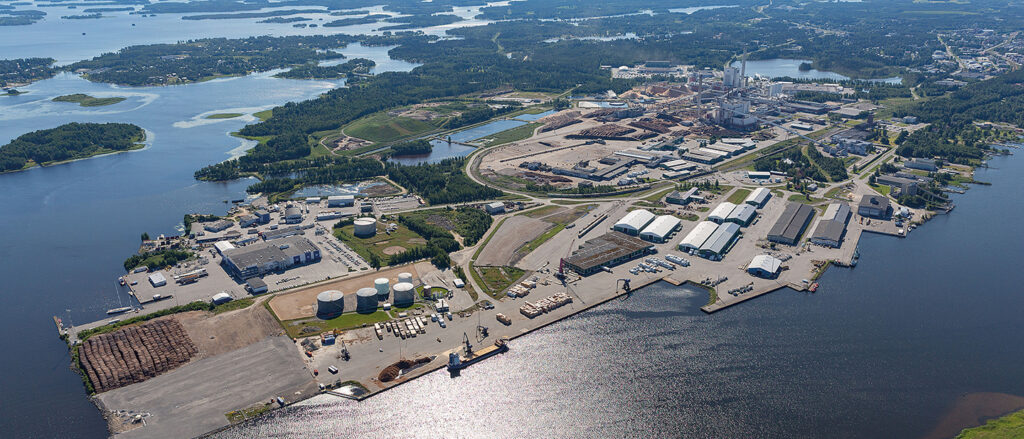An aerial view of Port of Pietarsaari.