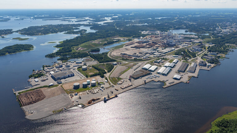 An aerial view of Port of Pietarsaari.