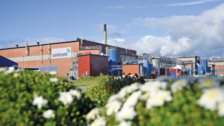 Umicore Finland’s refinery in the Kokkola Industrial Park. Photographed from the outside.