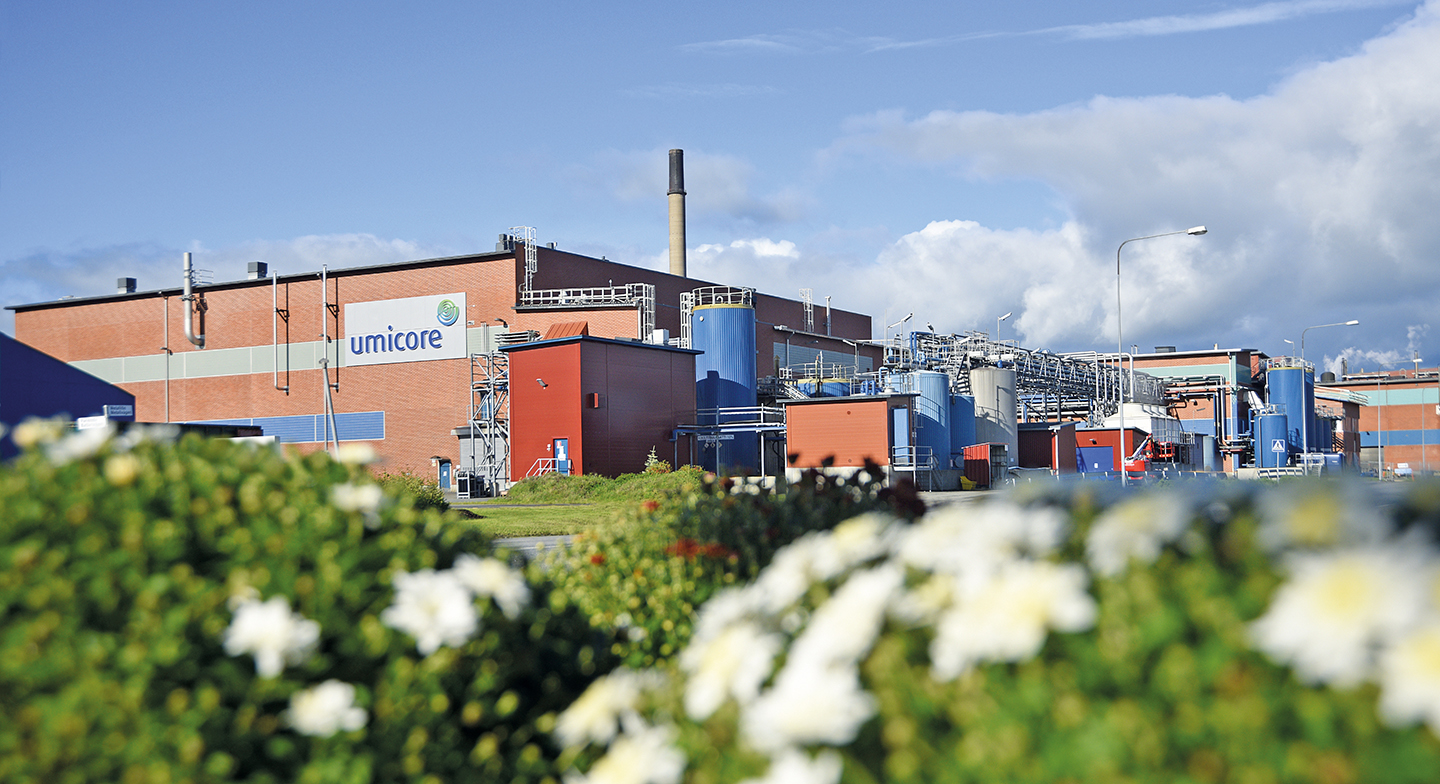 Umicore Finland’s refinery in the Kokkola Industrial Park. Photographed from the outside.